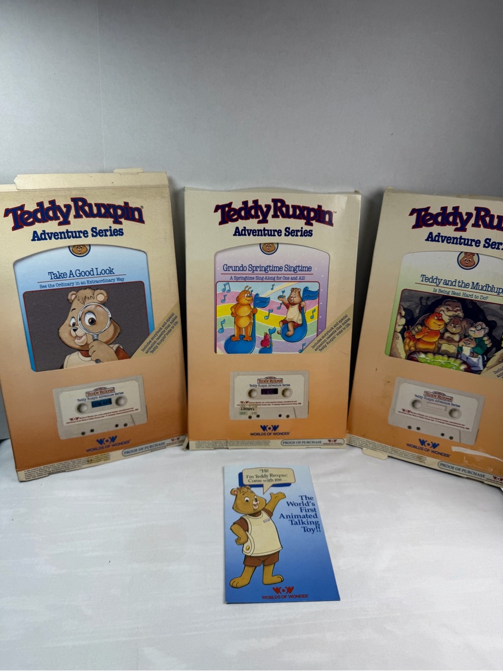 Teddy Ruxpin Adventure Series Cassette Tape & Book Lot of 3 Tapes Untested